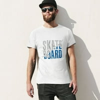 Мъжки тениска за скейтборд памук ежедневни къси ръкави върхове подарък бял xs