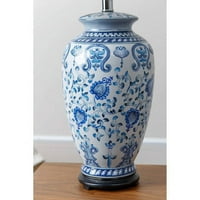 Девън и Клеър Ръчно рисувана Азиатска синя настолна лампа