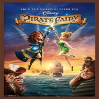 Disney Tinker Bell - Плакат за стена за пиратска приказка с дървена магнитна рамка, 22.375 34