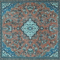 Ahgly Company вътрешен правоъгълник персийски светлосини традиционни килими, 4 '6'