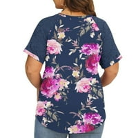Zodggu дамски тениски плюс върхове с размер за модерни сделки дантела с къси ръкави женски върхове селски ретро флорални ризи