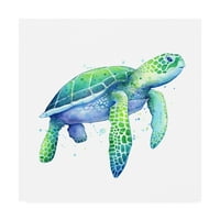 Изобразително изкуство 'Зелена морска костенурка' платно изкуство от Сам наге