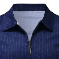 Paptzroi Men's Casual Stripe два комплекта с цип яка блуза джобни панталони комплект модни спортни панталони