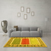 Ahgly Company Machine Wareable Indoor Rectangle Southwestern Yellow Country Area Rugs, 2 '5'