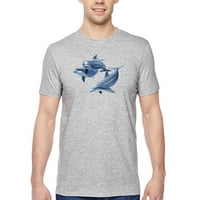 Xtrafly Apparel Мъжки тениска за делфин трио подло
