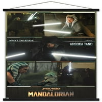 Междузвездни войни Мандалорският сезон - ахсока стенен плакат с дървена магнитна рамка, 22.375 34