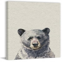Кисел голям мечка живопис печат върху увити платно
