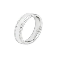 Стерлинг сребърно въже ръб дизайн сватбена лента пръстен