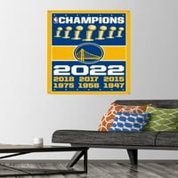 Golden State Warriors - Плакат за шампиони с стена с бутилки, 22.375 34