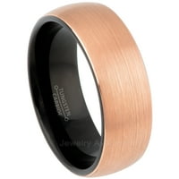 2 -тонен волфрамов сватбен пръстен - лента за мъжки и дамски розово злато ip волфрамов пръстен - Comfort Fit Domed Tungsten Band