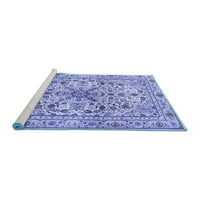 Ahgly Company Machine Pashable Indoor Round Persian Blue Traditional Area Cugs, 5 'Round