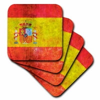 3Drose затруднено гръндж флаг на Испания - меки каботажници, комплект от 8