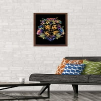 Светът на Wizarding: Хари Потър - Плакат за стена на Floral House Crests, 14.725 22.375