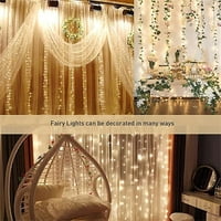 100LED завеси струна светлина коледно сватбено парти домашна градина спалня на открито декорации на стена, 3x USB дистанционно