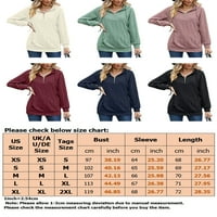 Glonme Women Quarter Zipper Sweatshirt Plain Hoodies Pullover Loos