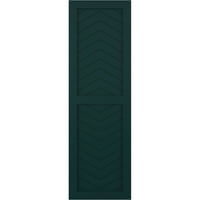 Екена Милуърк 18 в 34 х вярно Фит ПВЦ две панелни Шеврон модерен стил фиксирани монтажни щори, термично зелени