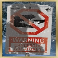 Jurassic World: Dominion - Плакат за стена за предупредителен знак, 22.375 34 рамка