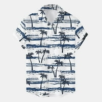 Графична отпечатана блуза за активно облекло за мъже Лятна тениска Мъжки хавайски ризи редовно прилягане на къс ръкав