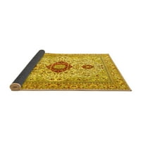 Ahgly Company Indoor Round Персийски жълти традиционни килими, 6 'кръг