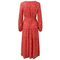 Небрежни дълги макси рокли от печатни парти рокли летни есенни рокли рокля рокля женска рокля червено
