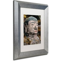 Търговска марка изобразително изкуство гигантски Буда ви платно изкуство от Филип Хюгонар, бял мат, сребърна рамка