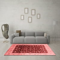 Ahgly Company Indoor Square Oriental Red Industrial Area Rugs, 4 'квадрат
