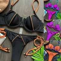 Плюс размер дамски секси бразилски бикини поставят бутални бански костюми за бански костюми плаж плаж