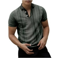 Мъжки ризи Просверие плюс размер с къс ръкав печат на тениска на пуловера тениска блуза блуза