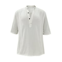 Мъжки лятна ежедневна солидна риза половин ръкав с яка риза блуза върхове