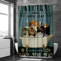 Великденски душ завеси с котки върху него смешни кучета декор за баня смешно балонче водоустойчив полиестер Великденски плат Пластмасови