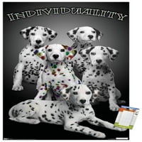 Кийт Кимбърлин-далматински кученца с цветни петна - индивидуалност плакат за стена, 14.725 22.375