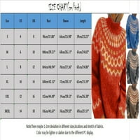 Hunpta Women Loose High Collar Printing Outwear сплайсиране на дълги ръкави пуловер плетен върхове