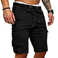 Гувпев за мъже летни ежедневни на открито ежедневни пачуърк джобове гащеризони спортни инструменти панталони - черен XXL
