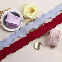Hesroicy Roll Packing Ribbon Fine Handmanshion Wide Application Polyester Long Solid Diy Tulle Roll за подарък