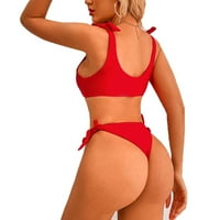 Tawop женски секси висок контраст на гърдата камис сплит бикини комплект две бански костюми бански костюм за жени панталони Великденски
