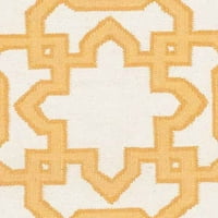 Дхурие Тория Геометричен Марокански Вълнен Килим, Жълт От Слонова Кост, 2 '6 8'