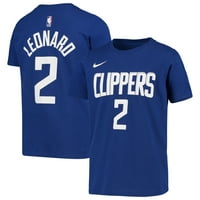 Младежта Nike Kawhi Leonard Blue La Clippers Икона Име Име и номер Тениска за изпълнение