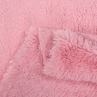 Уникални сделки двустранен пухкав рошав Фау кожа одеяло Розово хвърляне