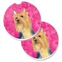 Carolines Treasures LH9361PKCARC PINK SILKY TERRIER SET OF CUP CAL COASTER