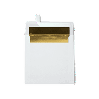 Лукспартия фолио облицовани квадратни Пликове с пилинг & преса, Бяло злато Лу Подплата, 500 пакет
