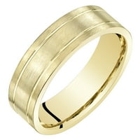 Мъжки Матиран сватбен пръстен в 14к жълто злато
