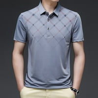 B91XZ тренировъчни ризи за мъже Мъжки ризи с къс ръкав Редовно прилепнали ежедневни бизнес ризи за мъже тениски Графичен дълъг