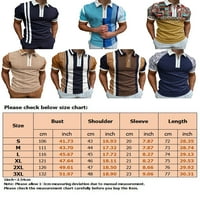 Мъжки къси ръкави поло ризи ежедневни летни върхове Zipper Classic Fit Work Тениска блуза