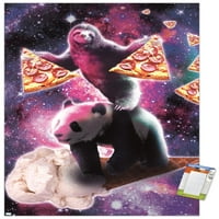 Джеймс Букър-Космически Ленивец С Пица Езда Сладолед Панда Стена Плакат, 14.725 22.375