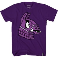 Тениска на Fortnite Boy - лилава яростна риза Llama за големи момчета или момичета, лилаво, L