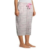 Дерек Сърце Дамски буйни луксозни джоб Капри пижама панталони