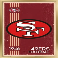 Сан Франциско 49ерс-ретро плакат за стена с лого, 14.725 22.375