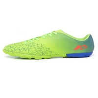 Lacyhop Big Kid Sport маратонки с ниски топ футболни чипове кръгли пръсти футболни обувки на открито гъвкава атлетична обувка комфорт дантела флуоресцентно зелено 8