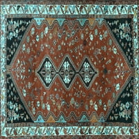 Ahgly Company вътрешен правоъгълник персийски светлосини традиционни килими, 5 '8'