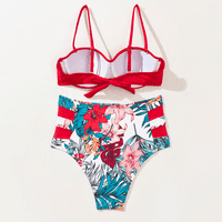 Rush Floral Print Knot Bikini комплекти два бански костюм ， L S2722